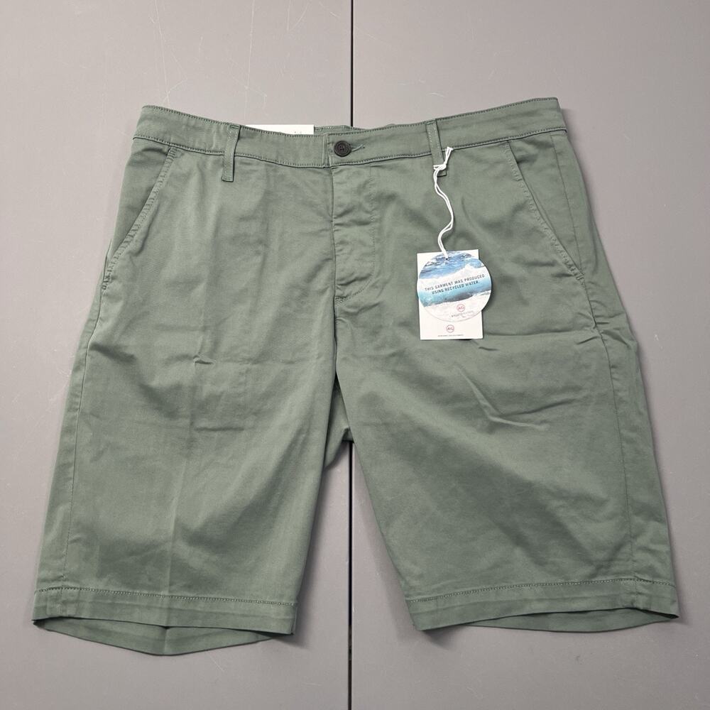 NWT Adriano Goldschmeid Airluxe Shorts Mens 36 Green Chino Flat Front Golf